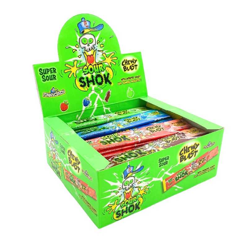 48 Sour Shok Chewy Blast | Milleproduits.com : bonbons, chocolats, snacks en ligne à prix grossiste