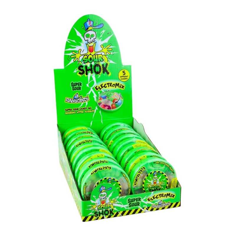 48 Sour Shok Electromix | Milleproduits.com : bonbons, chocolats, snacks en ligne à prix grossiste