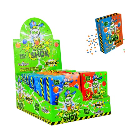 18 Sour Shok Rockiz | Milleproduits.com : bonbons, chocolats, snacks en ligne à prix grossiste