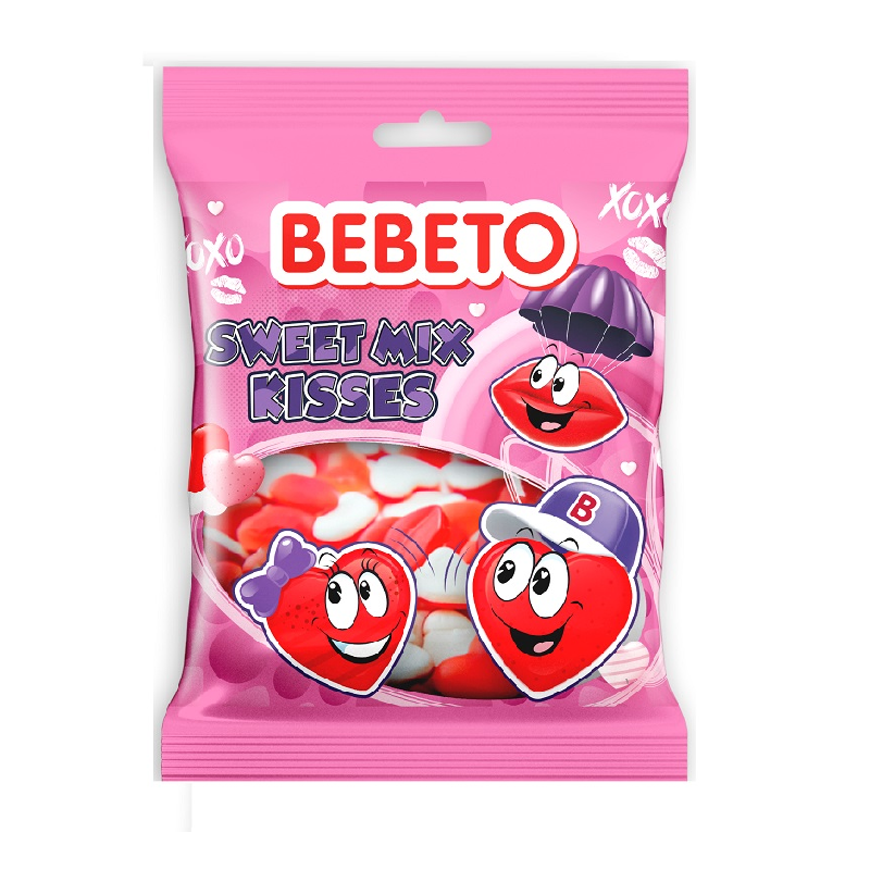 12 sachets Bebeto Sweet Mix Kisses 80g | Milleproduits.com : bonbons, chocolats, sancks en ligne à prix grossiste 12 sachets Bebeto Sweet Mix Kisses 80g | Milleproduits.com : bonbons, chocolats, sancks en ligne à prix grossiste