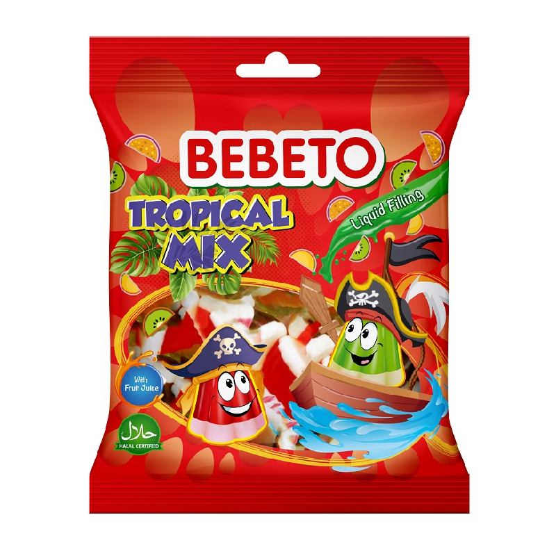 12 sachets Bebeto Tropical Mix 80g | Milleproduits.com : bonbons, chocolats, sancks en ligne à prix grossiste 12 sachets Bebeto Tropical Mix 80g | Milleproduits.com : bonbons, chocolats, sancks en ligne à prix grossiste