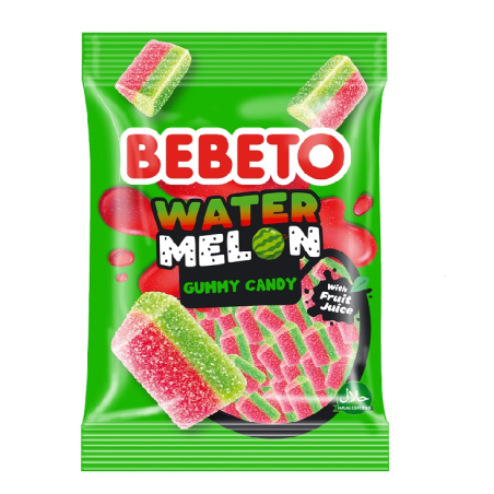 12 sachets Bebeto Watermelon 80g | Milleproduits.com : bonbons, chocolats, sancks en ligne à prix grossiste