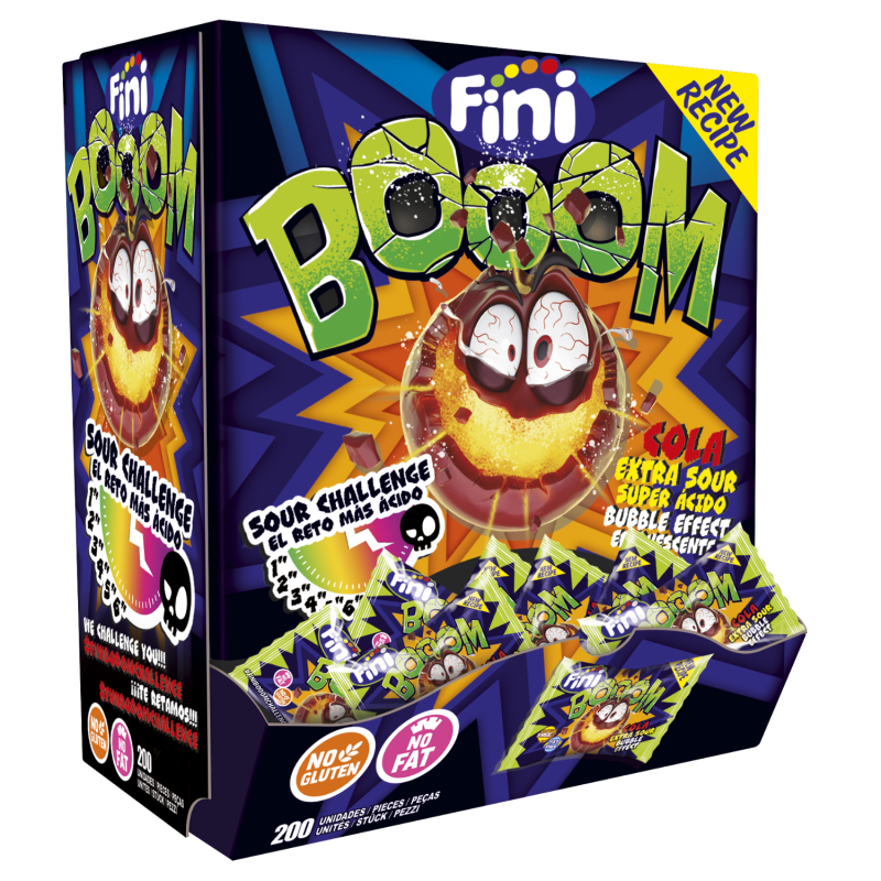 200 Bubble Gum Finiboom Cola | Milleproduits.com : bonbons, chocolats, snacks en ligne à prix grossiste