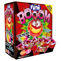 200 Bubble Gum Finiboom Fraise | Milleproduits.com : bonbons, chocolats, snacks en ligne à prix grossiste