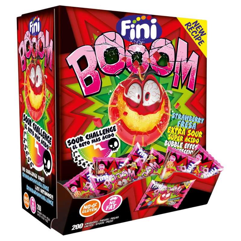 200 Bubble Gum Finiboom Fraise | Milleproduits.com : bonbons, chocolats, snacks en ligne à prix grossiste