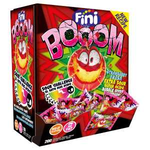 200 Bubble Gum Finiboom Fraise | Milleproduits.com : bonbons, chocolats, snacks en ligne à prix grossiste
