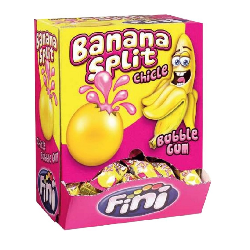 200 Bubble Gum Finiboom Banana Split | Milleproduits.com : bonbons, chocolats, snacks en ligne à prix grossiste