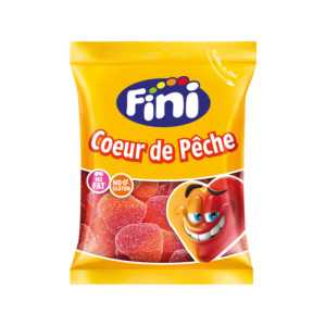 12 Sachets Fini Cœur de Pêche 90g | Milleproduits.com : vos bonbons et chocolats préférés à prix grossiste !