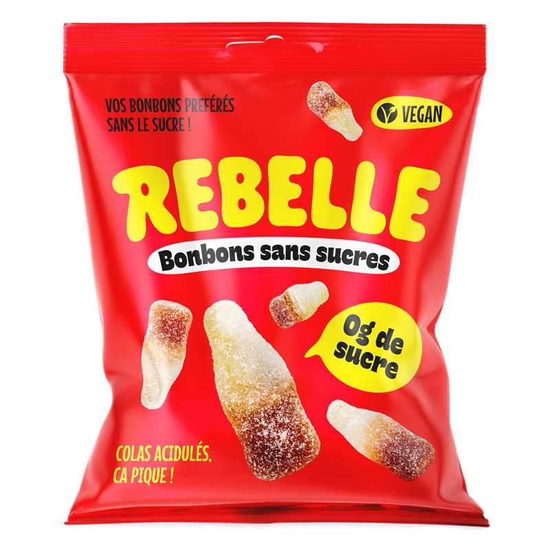 12 Sachets Rebelle Bouteille Cola 50g | Milleproduits.com : bonbons, chocolats, snacks en ligne à prix grossiste