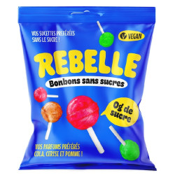 12 Sachets Rebelle Lollipops 50g | Milleproduits.com : bonbons, chocolats, snacks en ligne à prix grossiste