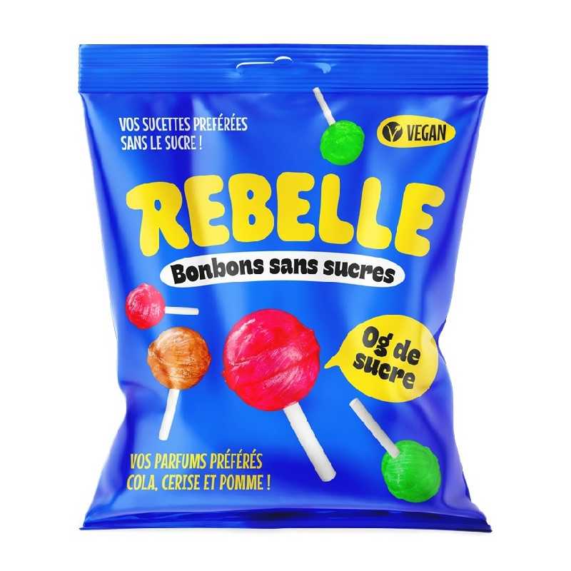 12 Sachets Rebelle Lollipops 50g | Milleproduits.com : bonbons, chocolats, snacks en ligne à prix grossiste