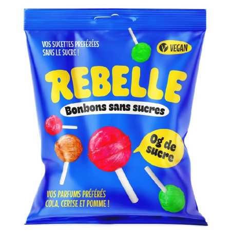 12 Sachets Rebelle Lollipops 50g | Milleproduits.com : bonbons, chocolats, snacks en ligne à prix grossiste