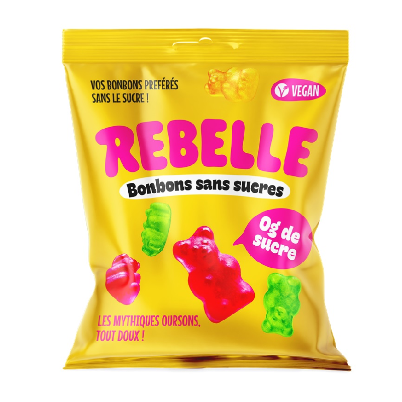 12 Sachets Rebelle Oursons 50g | Milleproduits.com : bonbons, chocolats, snacks en ligne à prix grossiste