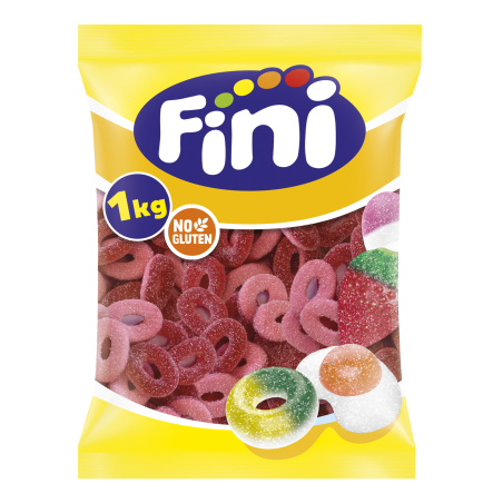 1KG Bonbons Fini Anneaux Fraise FIZZ | Milleproduits.com : bonbons, chocolats, snacks en ligne à prix grossiste