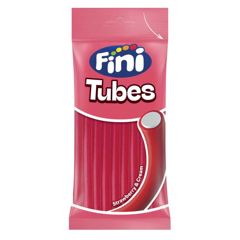 12 Fini Tubes Sour Fraise Fizz 80g | Milleproduits.com : bonbons, chocolats, snacks en ligne à prix grossiste