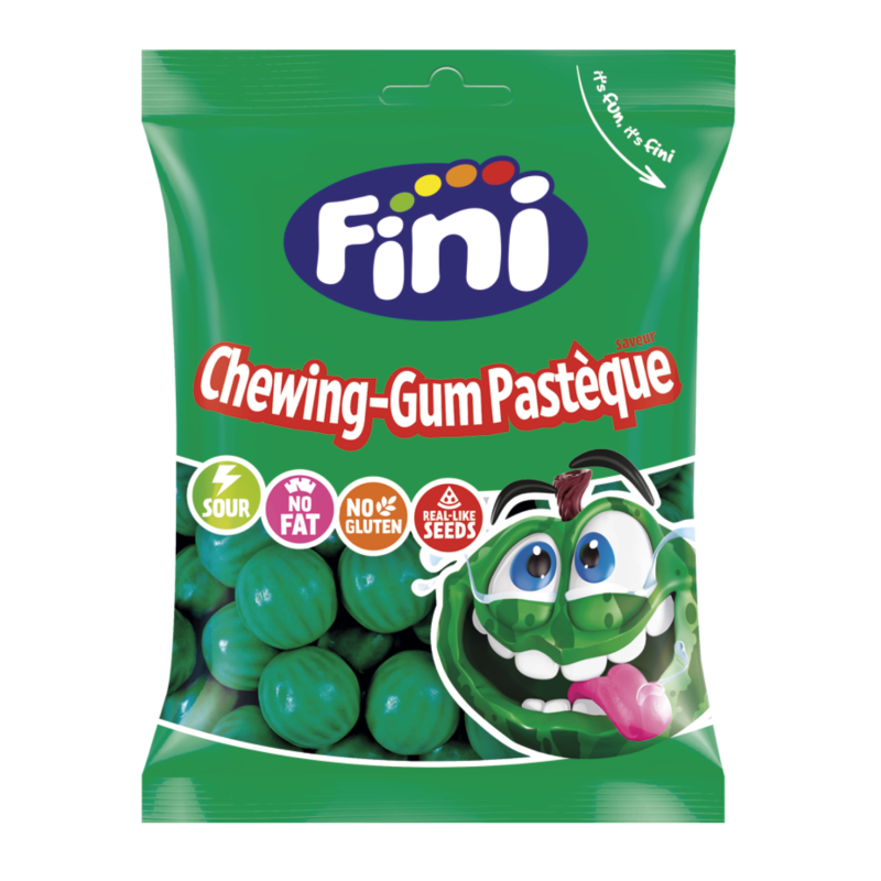12 Sachets Fini Pastèque Bubble Gum 90g | Milleproduits.com : bonbons, chocolats, snacks en ligne à prix grossiste