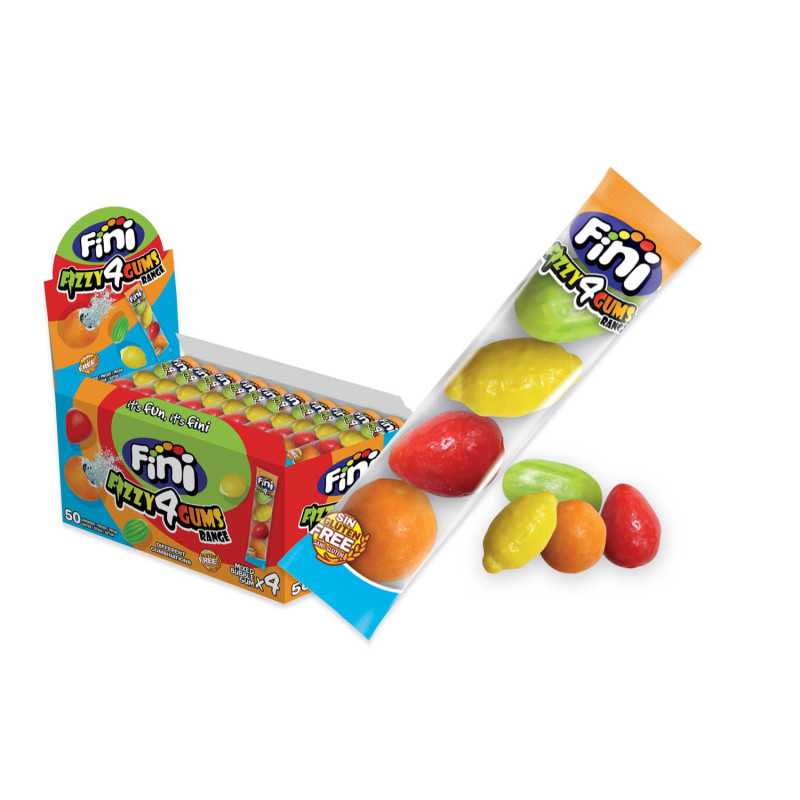 50 Etuis Fini Fizazy 4 Gums Macedoine | Milleproduits.com : bonbons, chocolats, snacks en ligne à prix grossiste.