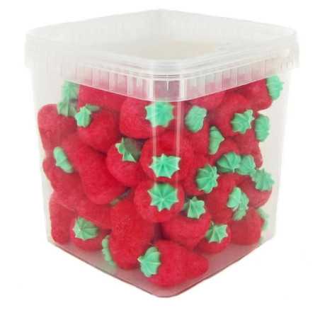 50 Fraises Décorées Guimauve 20g | Milleproduits.com : bonbons, chocolats, snacks en ligne à prix grossiste