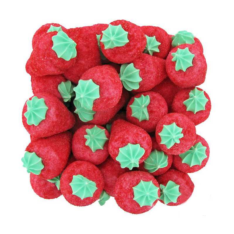 50 Fraises Décorées Guimauve 20g | Milleproduits.com : bonbons, chocolats, snacks en ligne à prix grossiste
