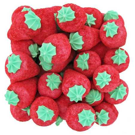 50 Fraises Décorées Guimauve 20g | Milleproduits.com : bonbons, chocolats, snacks en ligne à prix grossiste