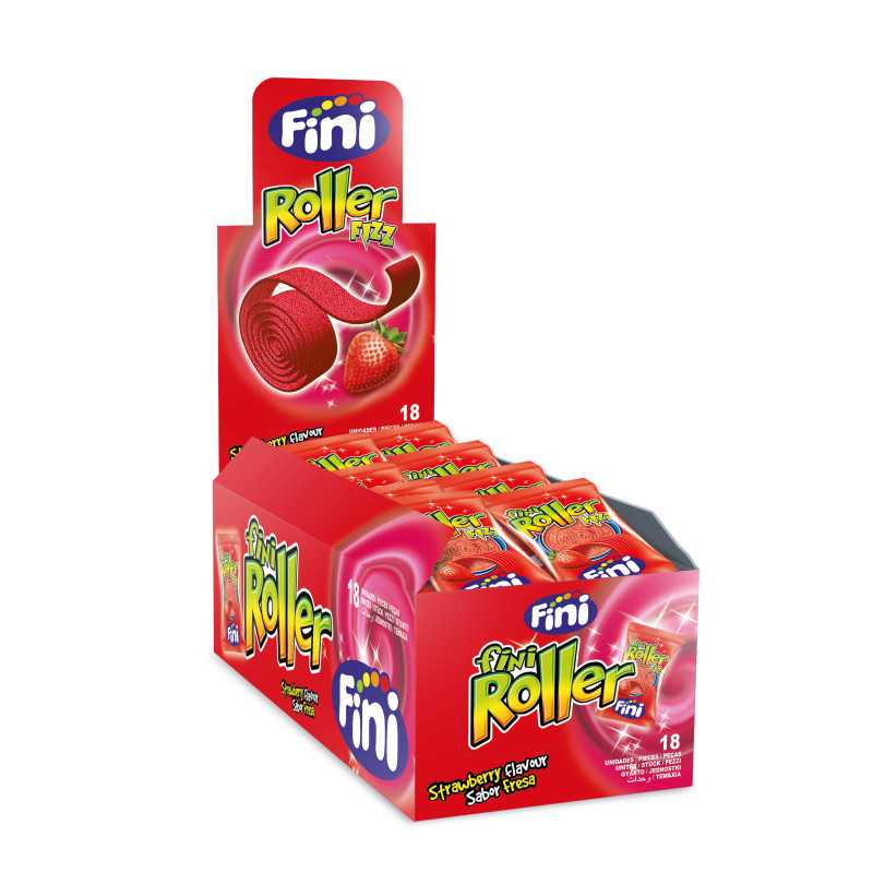 18 Bonbons Fini Roller Fraise | Milleproduits.com : boonbons, chocolats, snacks en ligne à prix grossiste