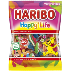 20 Haribo Happy Life 500G | Milleproduits.com : bonbons, chocolats, snacks en ligne à prix grossiste