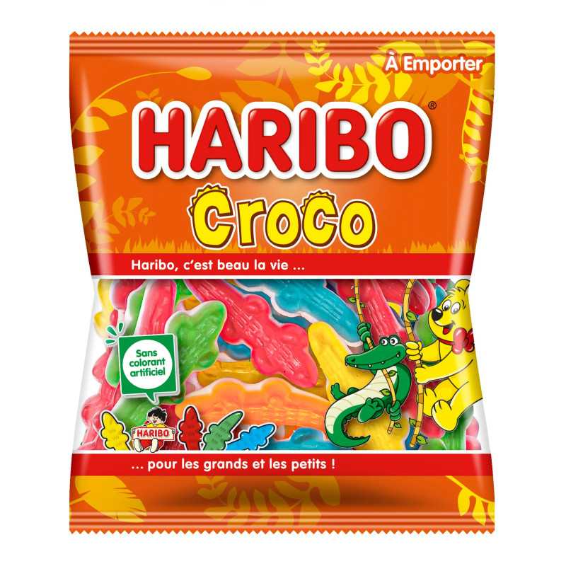 Sachet Bonbons Haribo Croco 120 Grammes | Milleproduits.com : bonbons, chocolats, snacks en ligne à prix grossiste