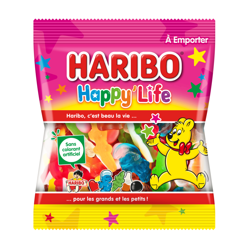 30 Sachets Bonbons Haribo Happy Life 120G | Milleproduits.com : bonbons, chocolats, snacks en ligne à prix grossiste