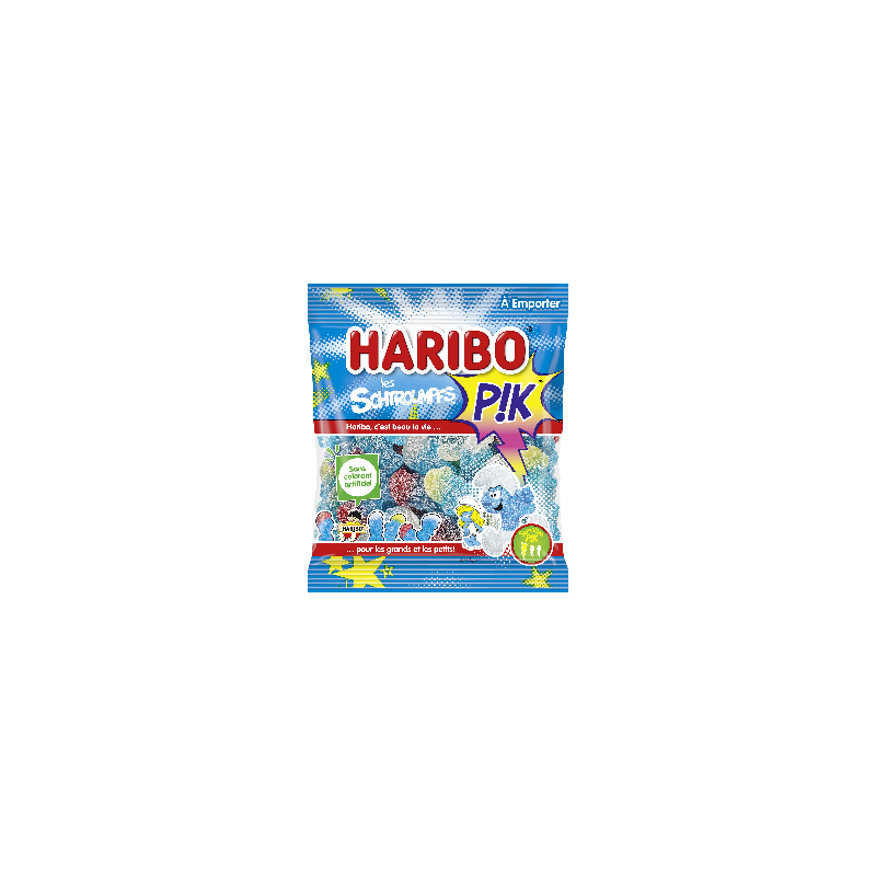 30 Sachets Bonbons Haribo Schtroumpfs Pik 120G | Milleproduits.com : bonbons, chocolats, snacks en ligne à prix grossiste