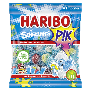 30 Sachets Bonbons Haribo Schtroumpfs Pik 120G | Milleproduits.com : bonbons, chocolats, snacks en ligne à prix grossiste