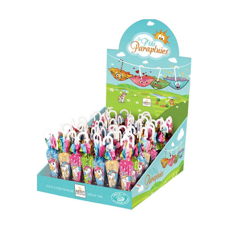 70 Parapluies Licornes Choviva | Milleproduits.com : bonbons, chocolats, snacks en ligne à prix grossiste