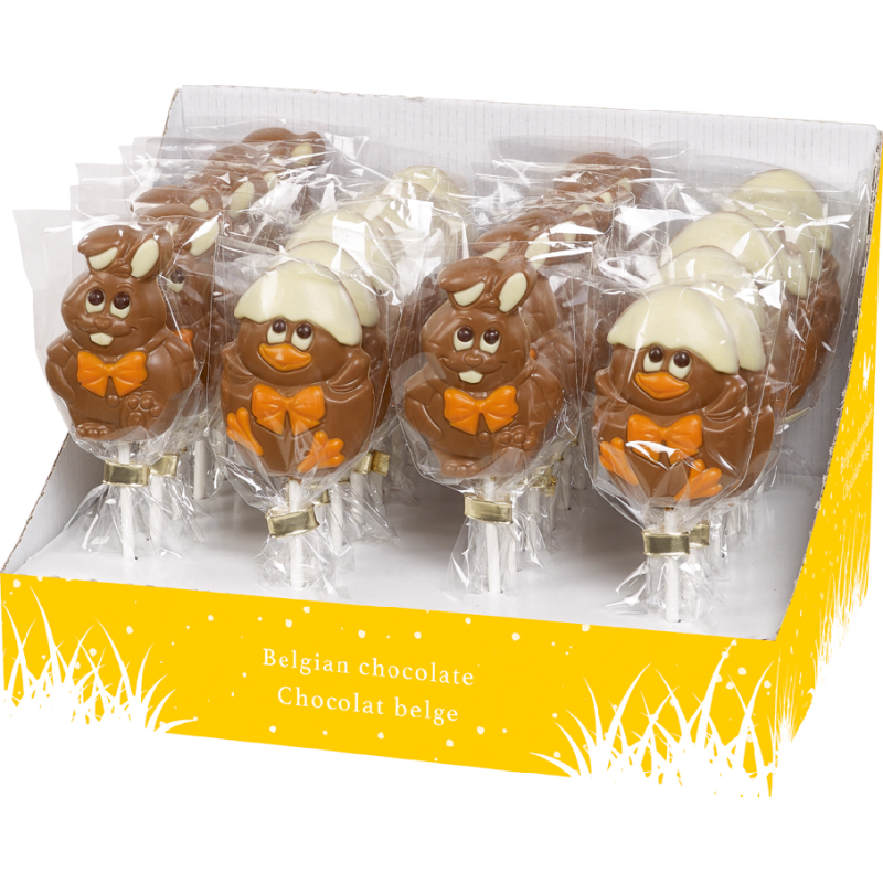 28 Sucettes de Pâques 30g 19cm | Milleproduits.com : bonbons, chocolats, snacks en ligne à prix grossiste