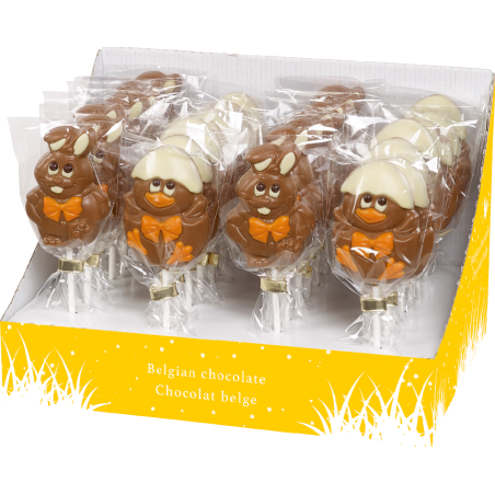 28 Sucettes de Pâques 30g 19cm | Milleproduits.com : bonbons, chocolats, snacks en ligne à prix grossiste