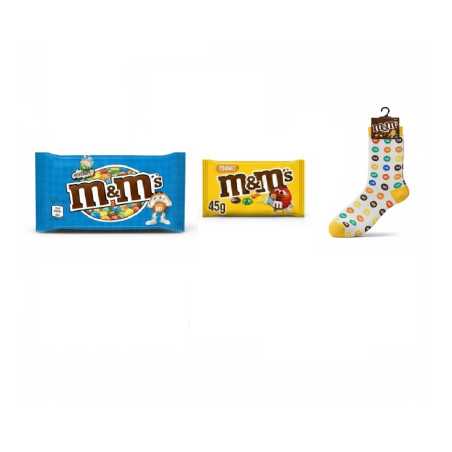 Pack 2 M&M's 40G et 1 paire de chaussettes | Milleproduits.com : bonbons, chocolats, snacks en ligne à prix grossiste