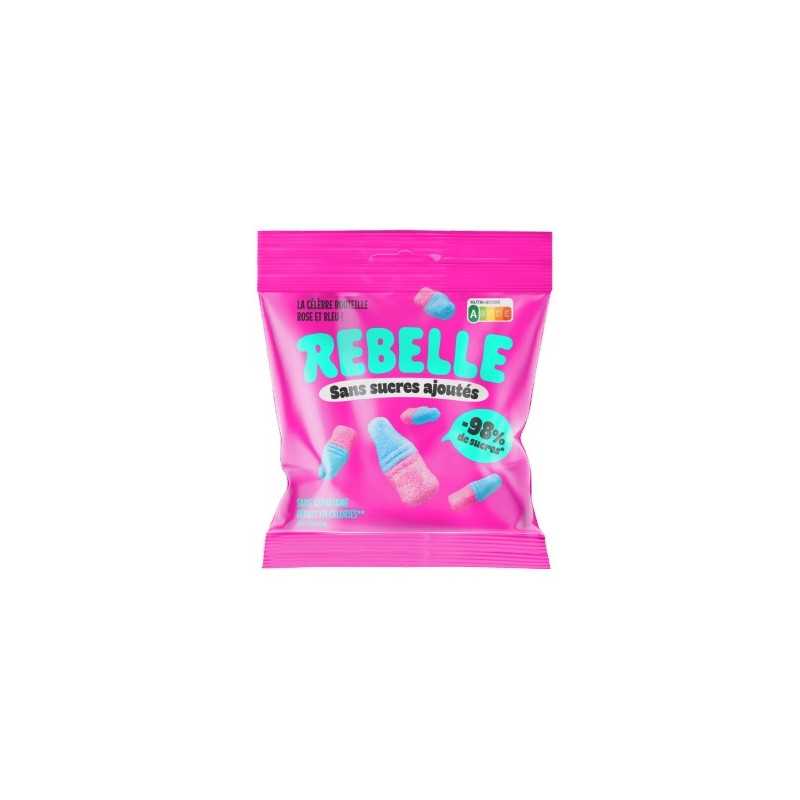 12 Sachets Rebelle Bouteille Rose et Bleue 50G | Milleproduits.com : bonbons, chocolats, snacks en ligne à prix grossiste