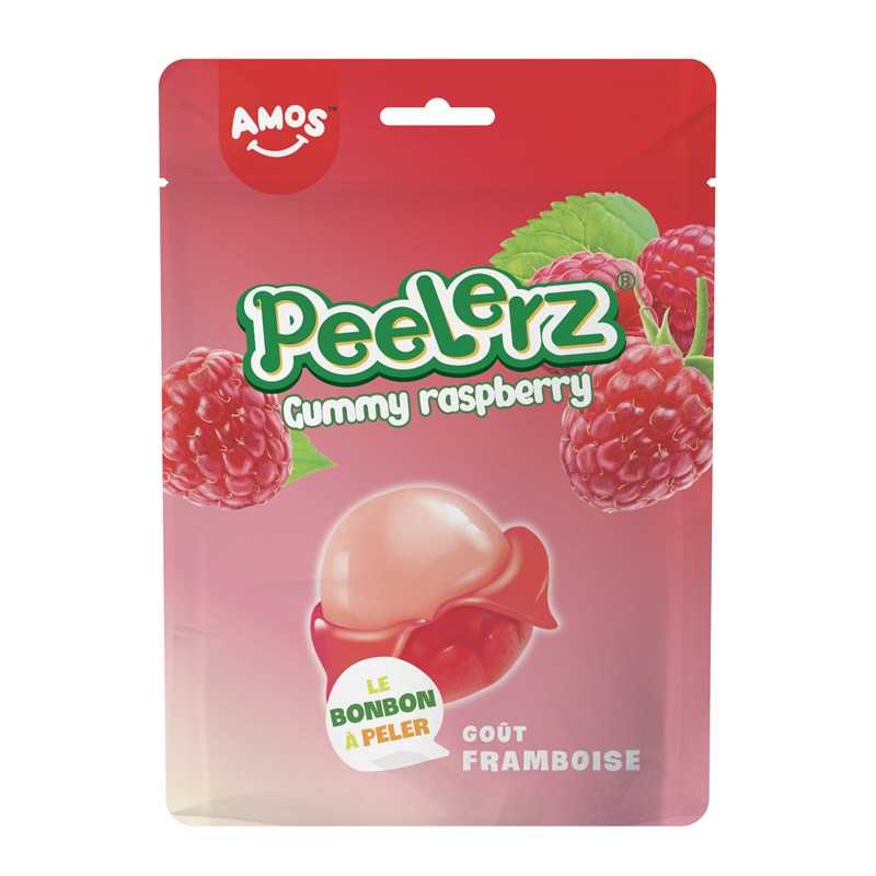 12 Bonbons Amos à peler Framboise 120g | Milleproduits.com : bonbons, chocolats, snacks en ligne à prix grossiste