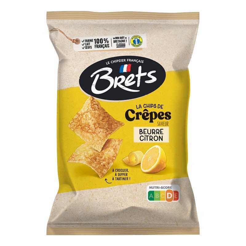 12 Chips de Crêpes Bret's Citron 100G | Milleproduits.com : bonbons, snacks, chocolats en ligne à prix grossiste