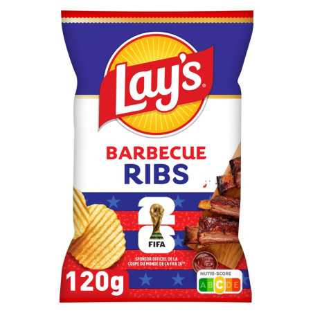 24 Chips Lay's FIFA BBQ Ribs 120G | Milleproduits.com : bonbons, chocolats, snacks en ligne à prix grossiste