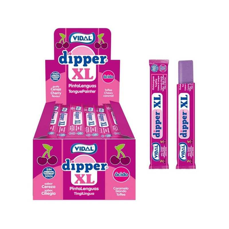 100 Bonbons Vidal Dipper Cerise XL | Milleproduits.com : bonbons, chocolats, snacks en ligne à pix grossiste
