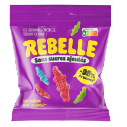 12 Sachets Rebelle Crocodiles Acides 50g | Milleproduits.com : bonbons, chocolats, snacks en ligne à prix grossiste