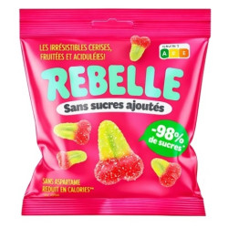 12 Sachets Rebelle Cerises Acides 50g | Milleproduits.com : bonbons, chocolats, snacks en ligne à prix grossiste