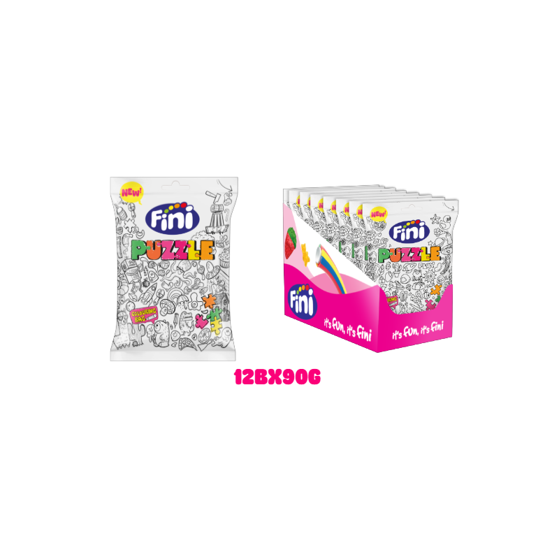 12 Sachets Fini Puzzle Halal 90g | Milleproduits.com : vos bonbons et chocolats préférés à prix grossiste