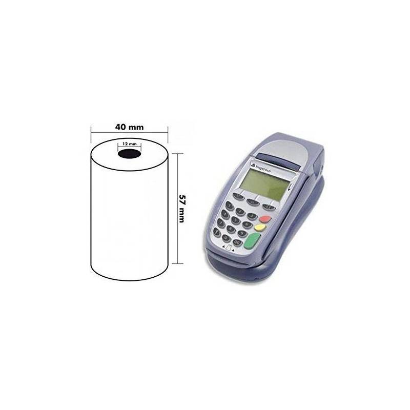 50 Rouleaux Bobines Thermiques Carte Bancaire 57 x 40 x 12