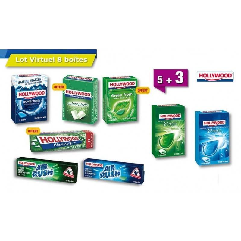 Colis Hollywood Chewing Gum 8 Boites Colis Hollywood Chewing Gum 8 Boites