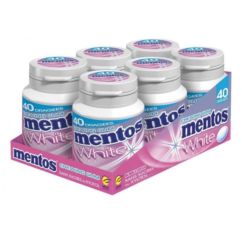 6 Boîtes Mentos White Bubble Fresh | Milleproduits.com : vos bonbons et chocolats préférés en ligne à prix grossiste !